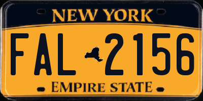 NY license plate FAL2156