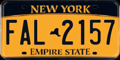 NY license plate FAL2157