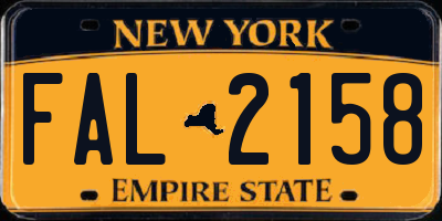 NY license plate FAL2158