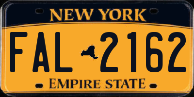 NY license plate FAL2162