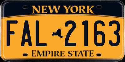 NY license plate FAL2163