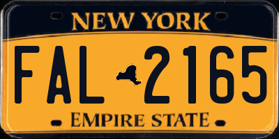 NY license plate FAL2165