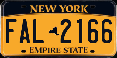 NY license plate FAL2166