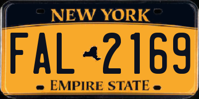 NY license plate FAL2169