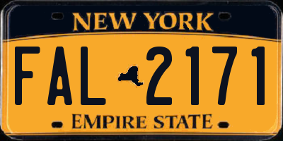 NY license plate FAL2171