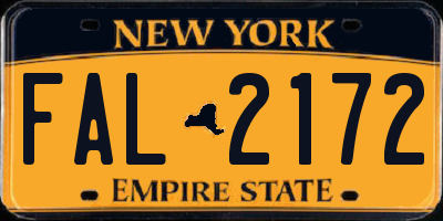 NY license plate FAL2172