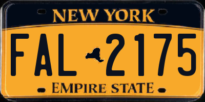 NY license plate FAL2175