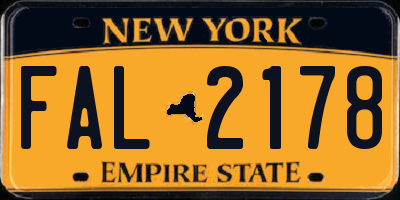 NY license plate FAL2178