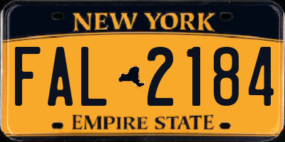 NY license plate FAL2184