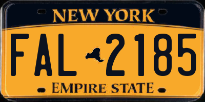 NY license plate FAL2185