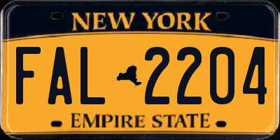 NY license plate FAL2204