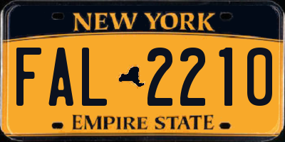 NY license plate FAL2210