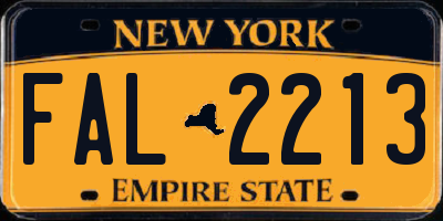 NY license plate FAL2213