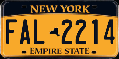 NY license plate FAL2214