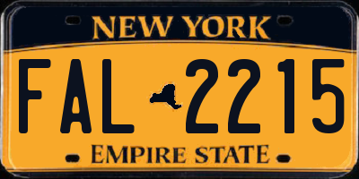 NY license plate FAL2215