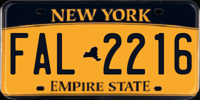 NY license plate FAL2216