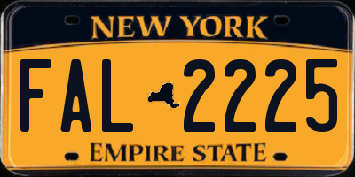 NY license plate FAL2225