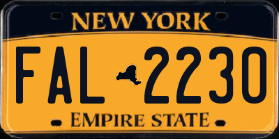 NY license plate FAL2230