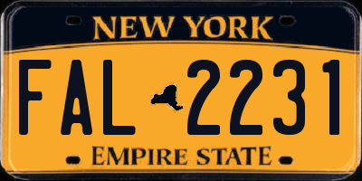 NY license plate FAL2231