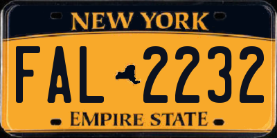 NY license plate FAL2232