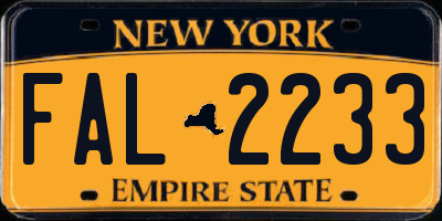 NY license plate FAL2233