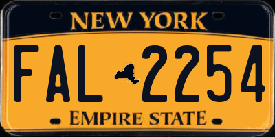 NY license plate FAL2254