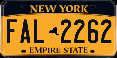 NY license plate FAL2262