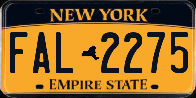 NY license plate FAL2275