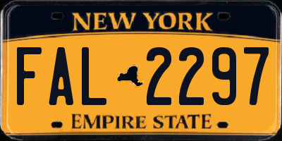 NY license plate FAL2297