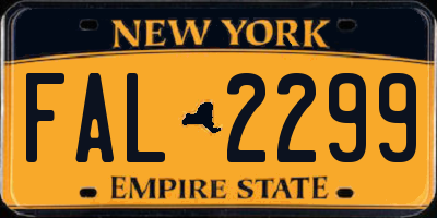 NY license plate FAL2299