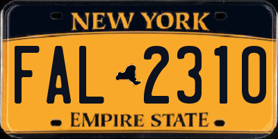 NY license plate FAL2310