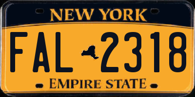 NY license plate FAL2318