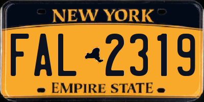 NY license plate FAL2319