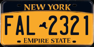NY license plate FAL2321