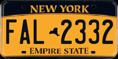 NY license plate FAL2332