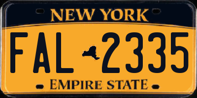 NY license plate FAL2335
