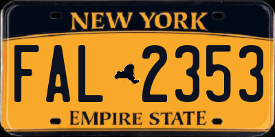 NY license plate FAL2353