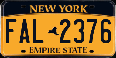 NY license plate FAL2376