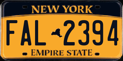 NY license plate FAL2394