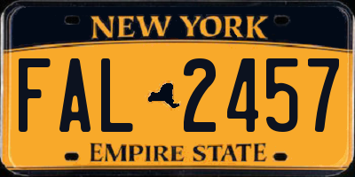 NY license plate FAL2457