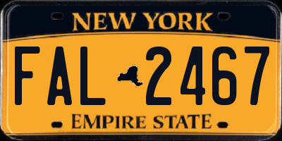 NY license plate FAL2467
