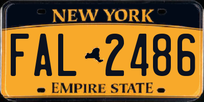 NY license plate FAL2486