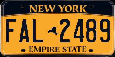 NY license plate FAL2489