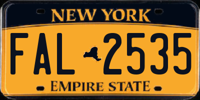 NY license plate FAL2535