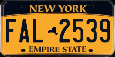 NY license plate FAL2539