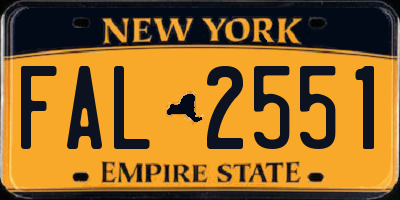 NY license plate FAL2551