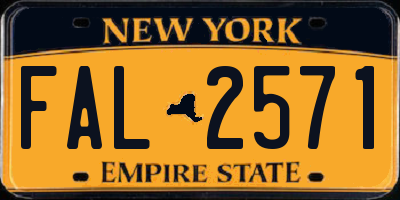 NY license plate FAL2571