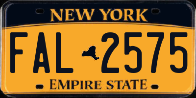 NY license plate FAL2575