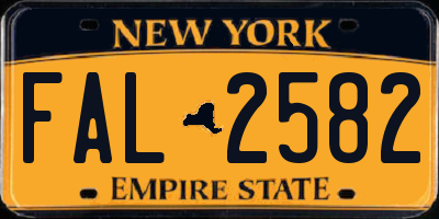 NY license plate FAL2582