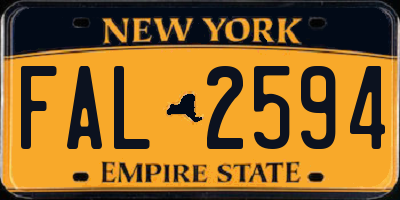 NY license plate FAL2594